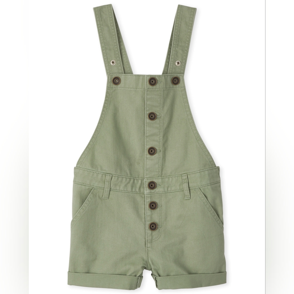 The Children’s PlaceGirls Button Front Shortalls - Misty Glen. Like new!